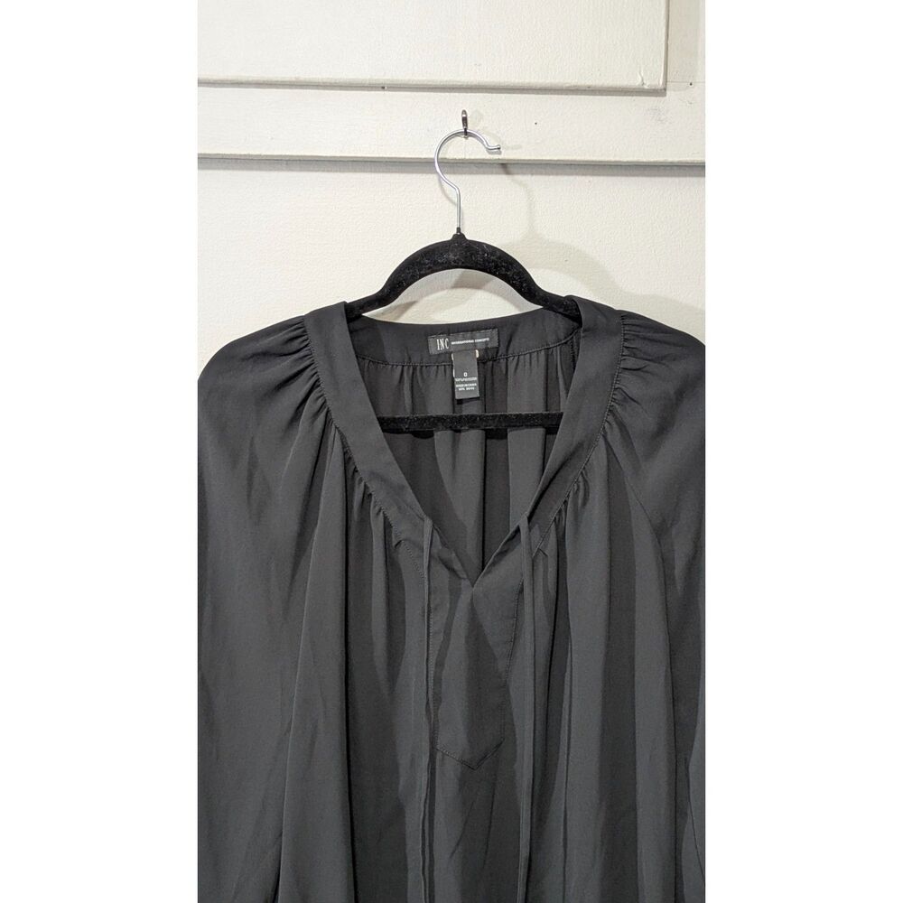Loose Black Semi-sheer Blouse - INC International Concepts sz 0